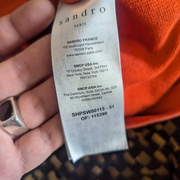 SANDRO - Orange "Love" Sweater - Sz S - Picture 11 of 12